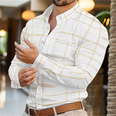Men's Long Sleeve Slim Fit Button Lapel Men's Tops